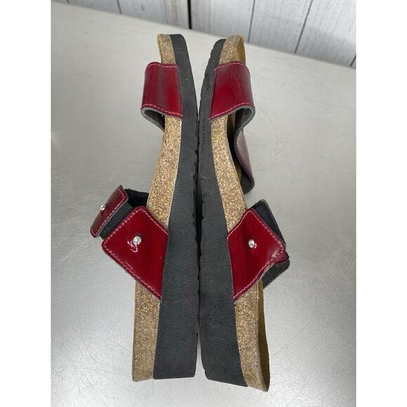 Naot Ashley Sandals Rhinestones Red Patent Leather Strap Size 42 US 11 - Picture 4 of 6